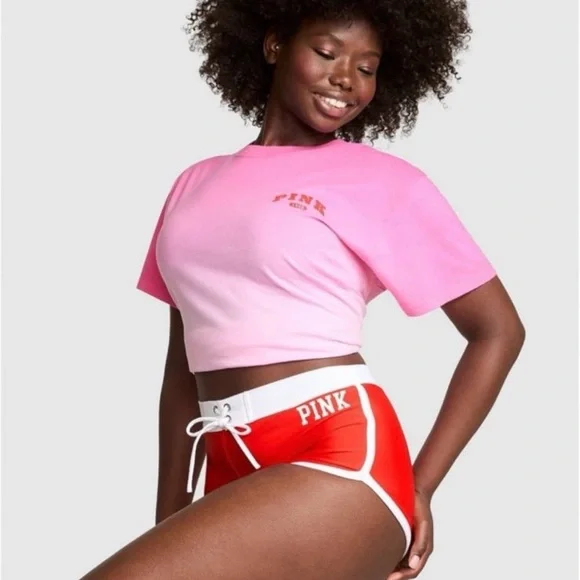 Victoria’s Secret PINK Lollipop XS Dip-Dye Campus Tee & Matching SM Sweatpants - Picture 5 of 7